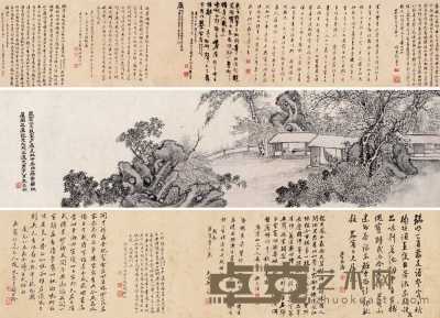 朱为弼 1840年作 山水 手卷 102×28cm